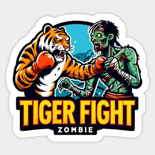 Tiger vs Zombie Fight Sticker